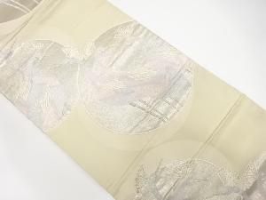 アンティーク　丸文に孔雀模様織出し袋帯（材料）